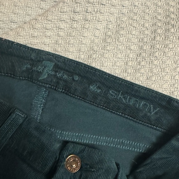7 For All Mankind Teal Skinny Corduroy Jeans - Women’s 27 - Picture 8 of 9